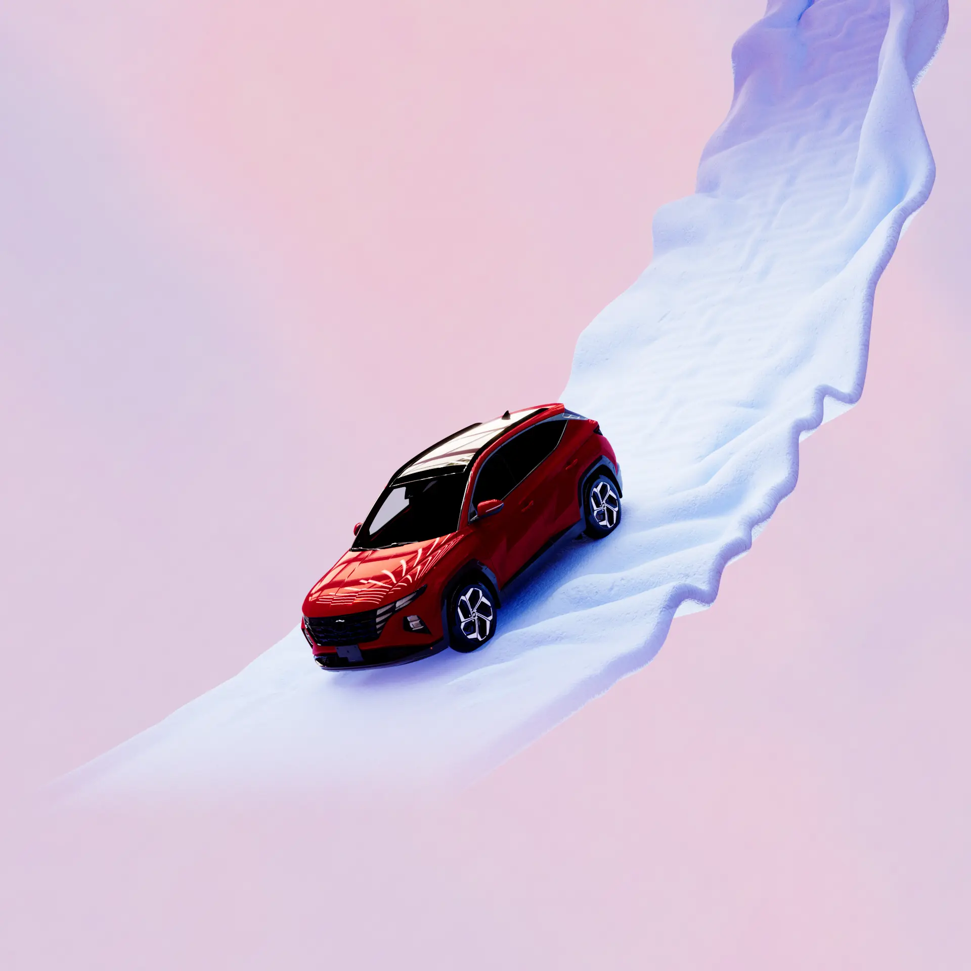Bil på snøsti